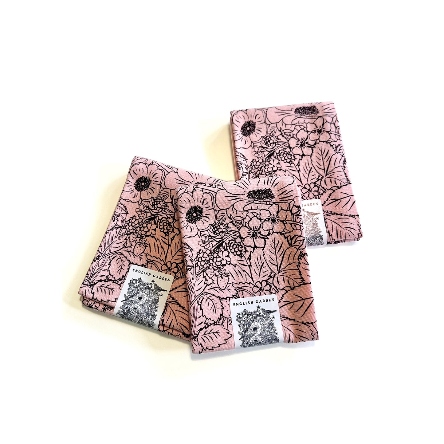 ENGLISH GARDEN Hand Printed Artisan Tea Towel