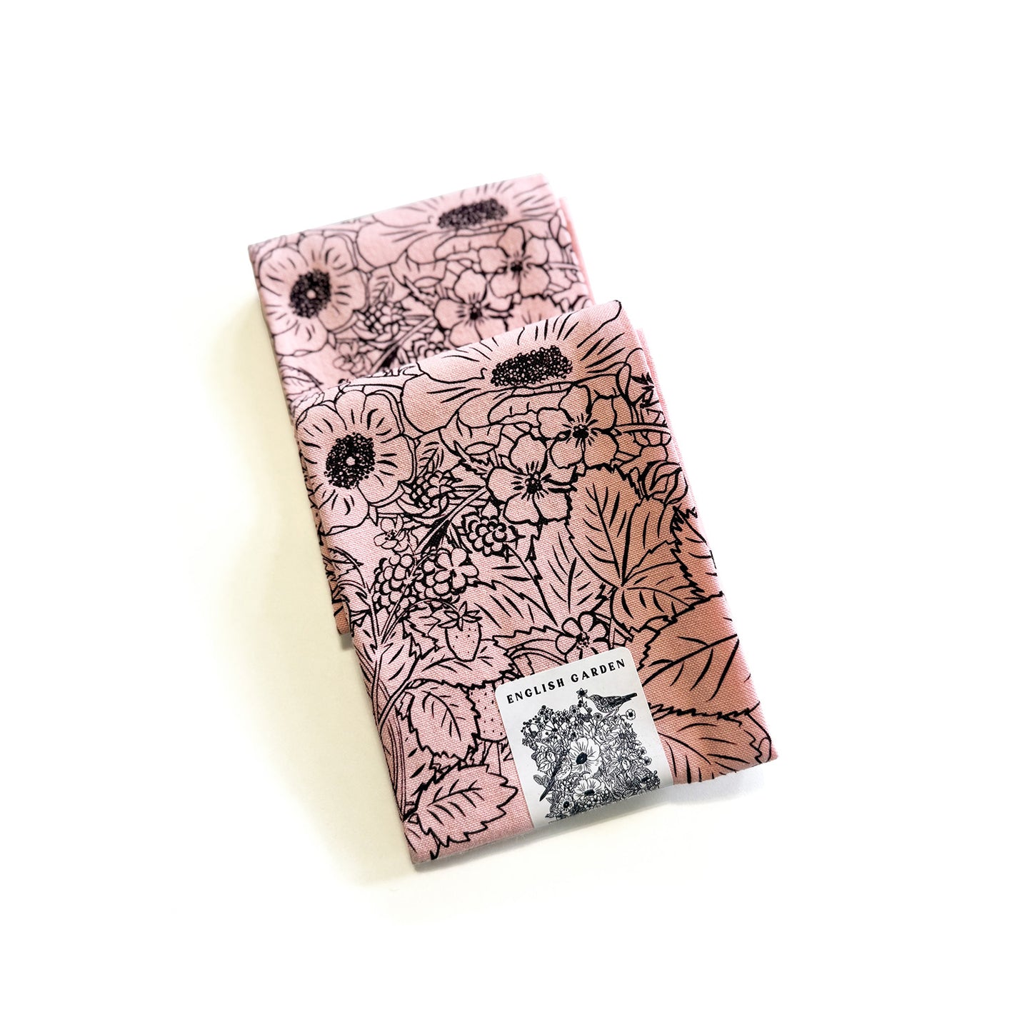 ENGLISH GARDEN Hand Printed Artisan Tea Towel