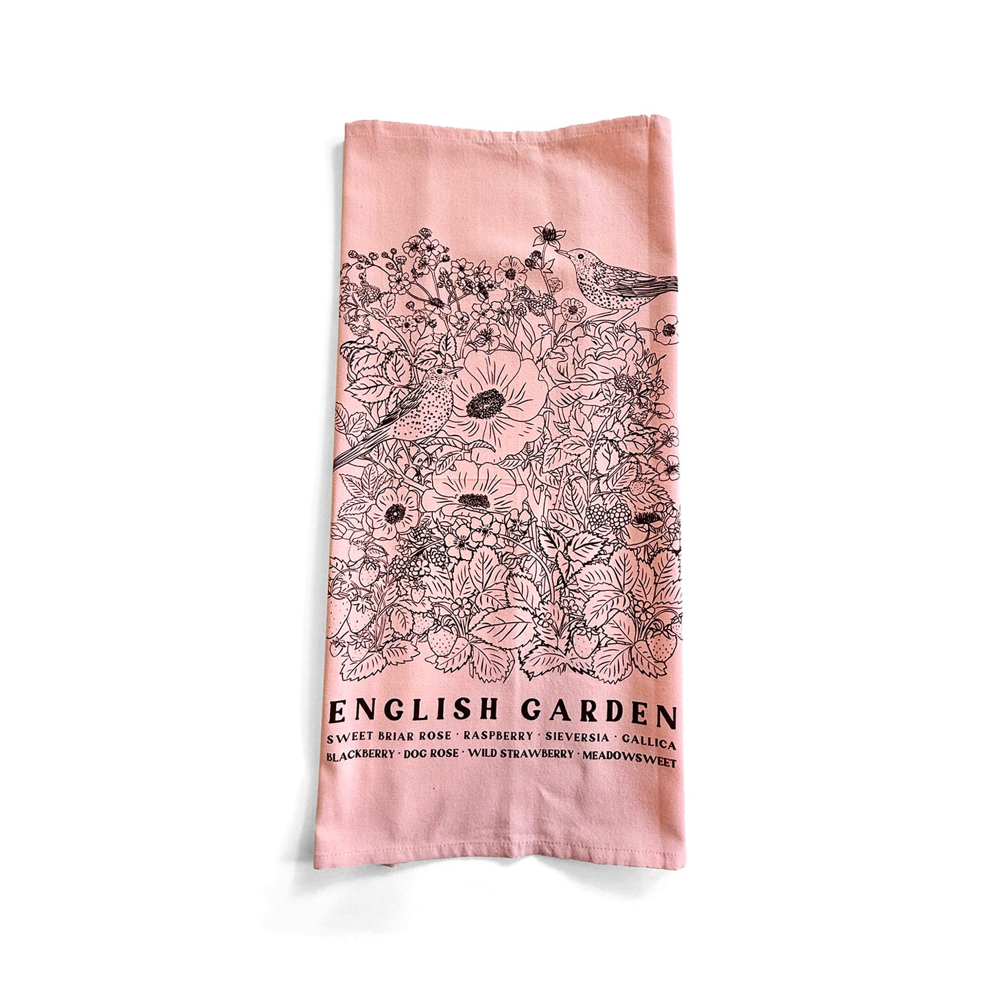 ENGLISH GARDEN Hand Printed Artisan Tea Towel