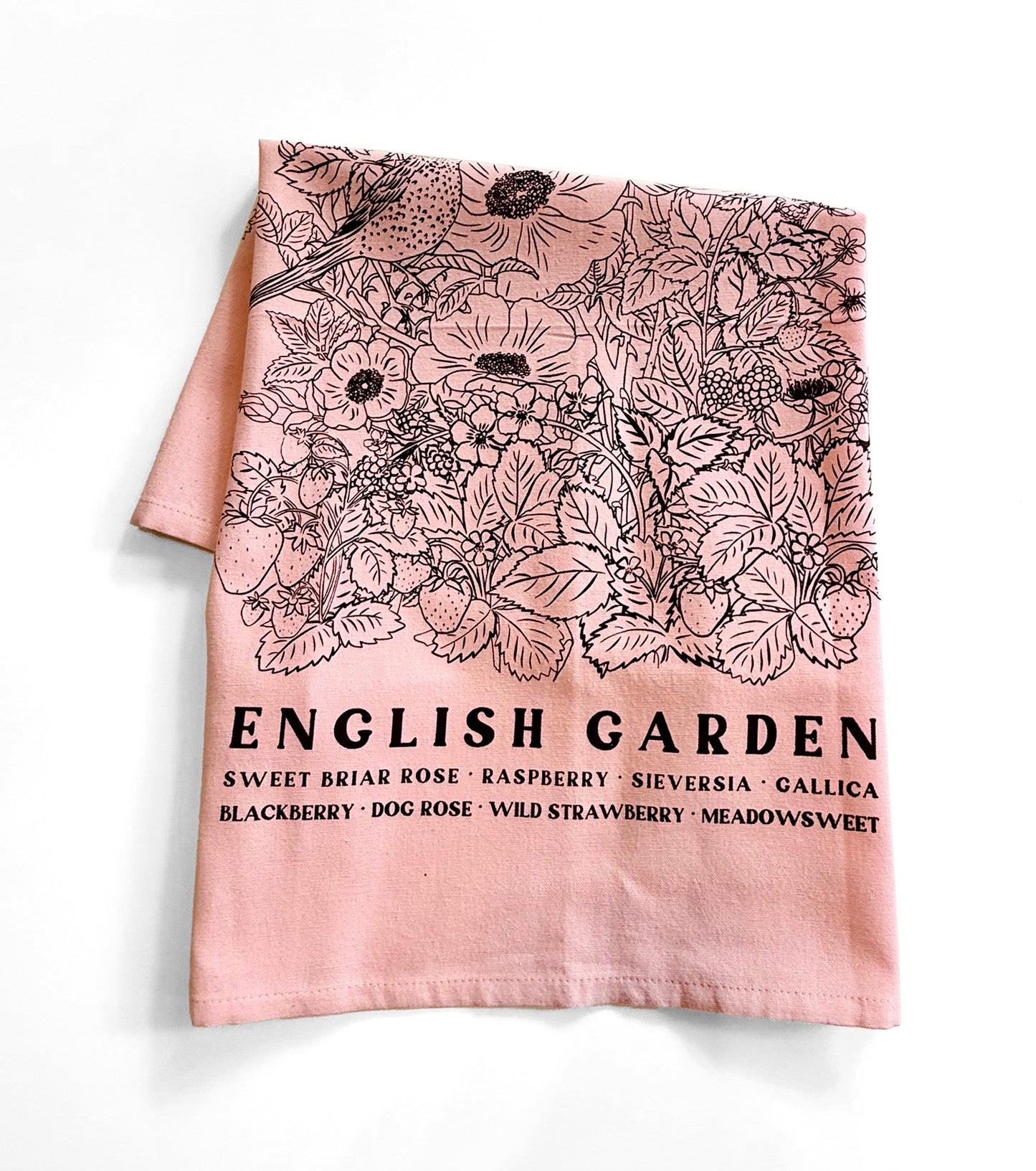 ENGLISH GARDEN Hand Printed Artisan Tea Towel