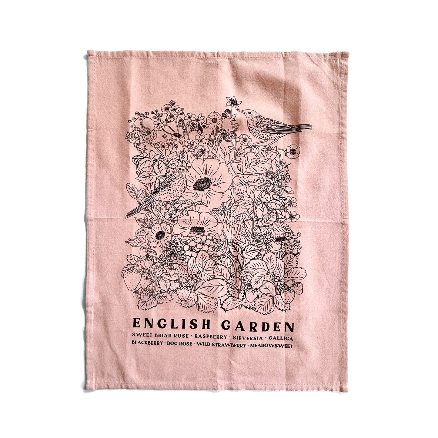 ENGLISH GARDEN Hand Printed Artisan Tea Towel