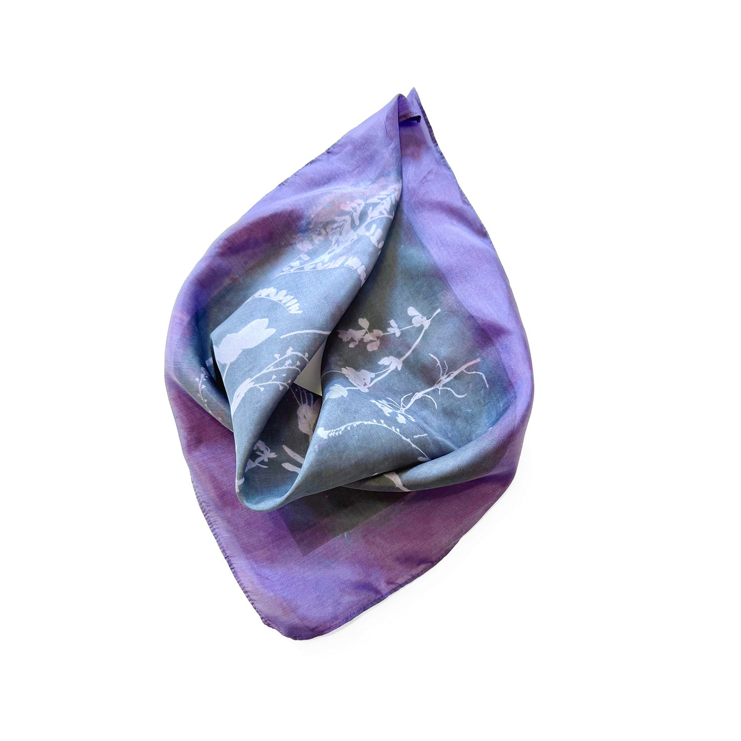 Handprinted Silk Wildflowers Bandanna