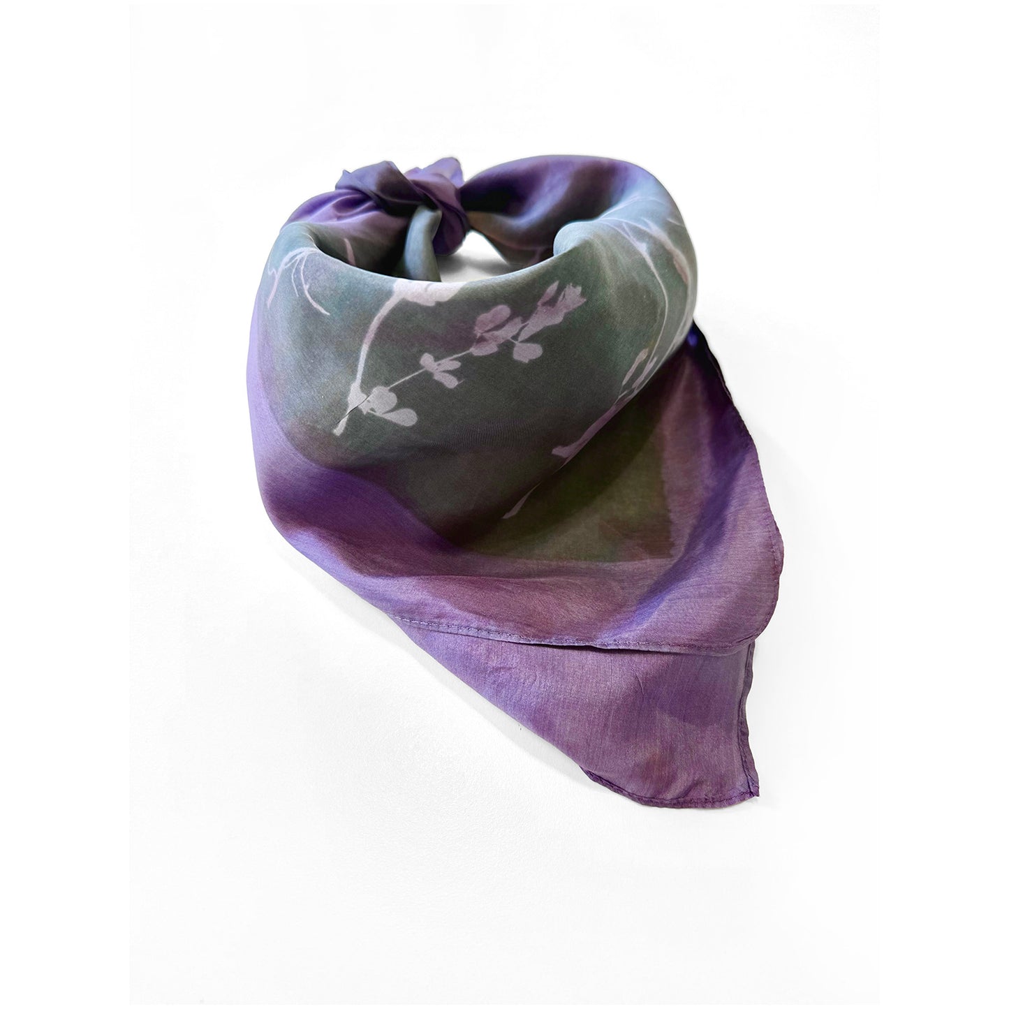 Handprinted Silk Wildflowers Bandanna