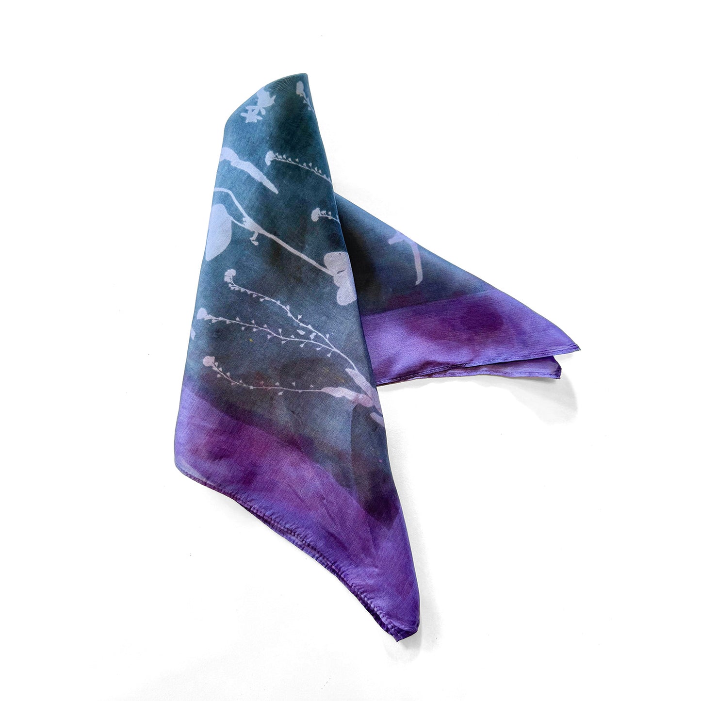 Handprinted Silk Wildflowers Bandanna