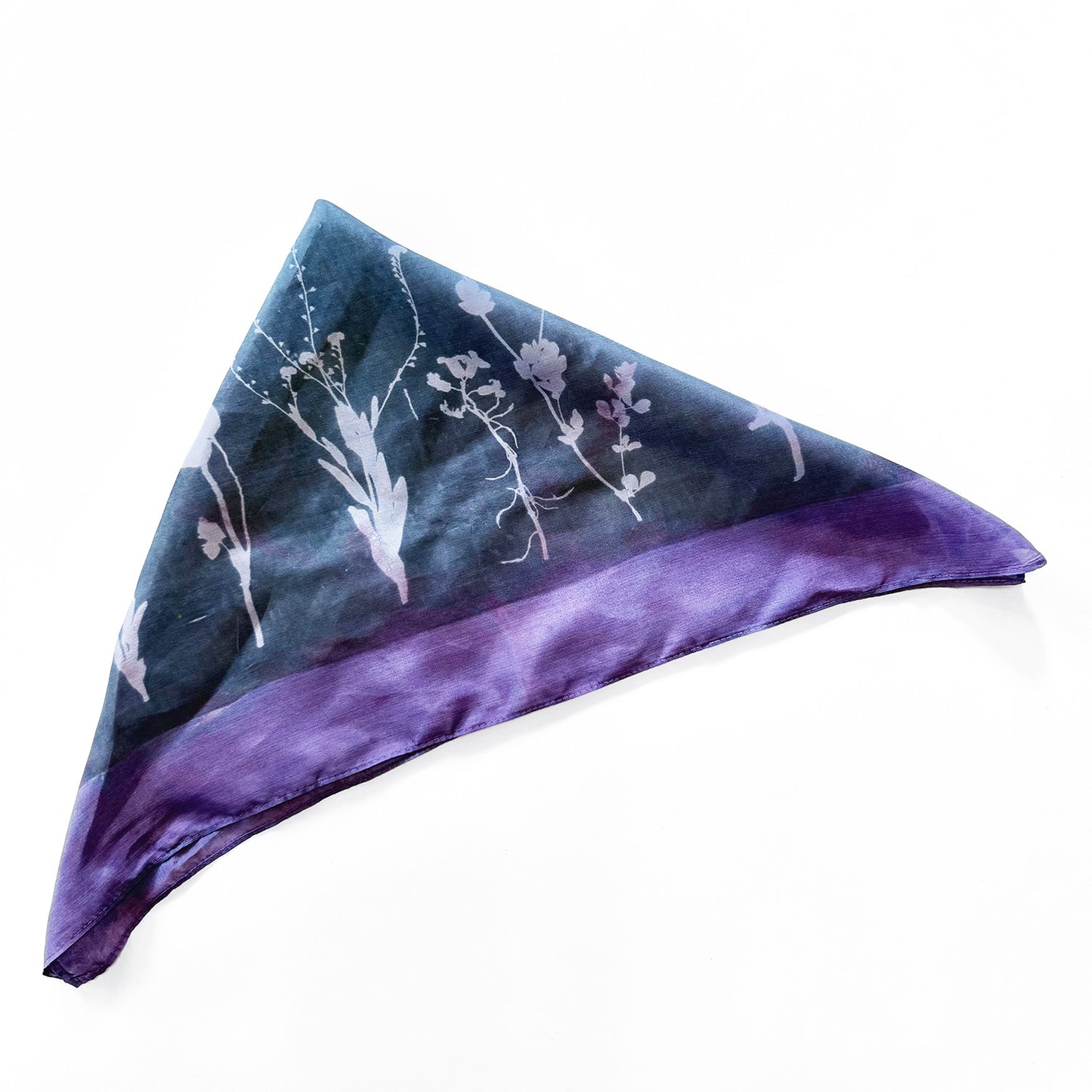 Handprinted Silk Wildflowers Bandanna