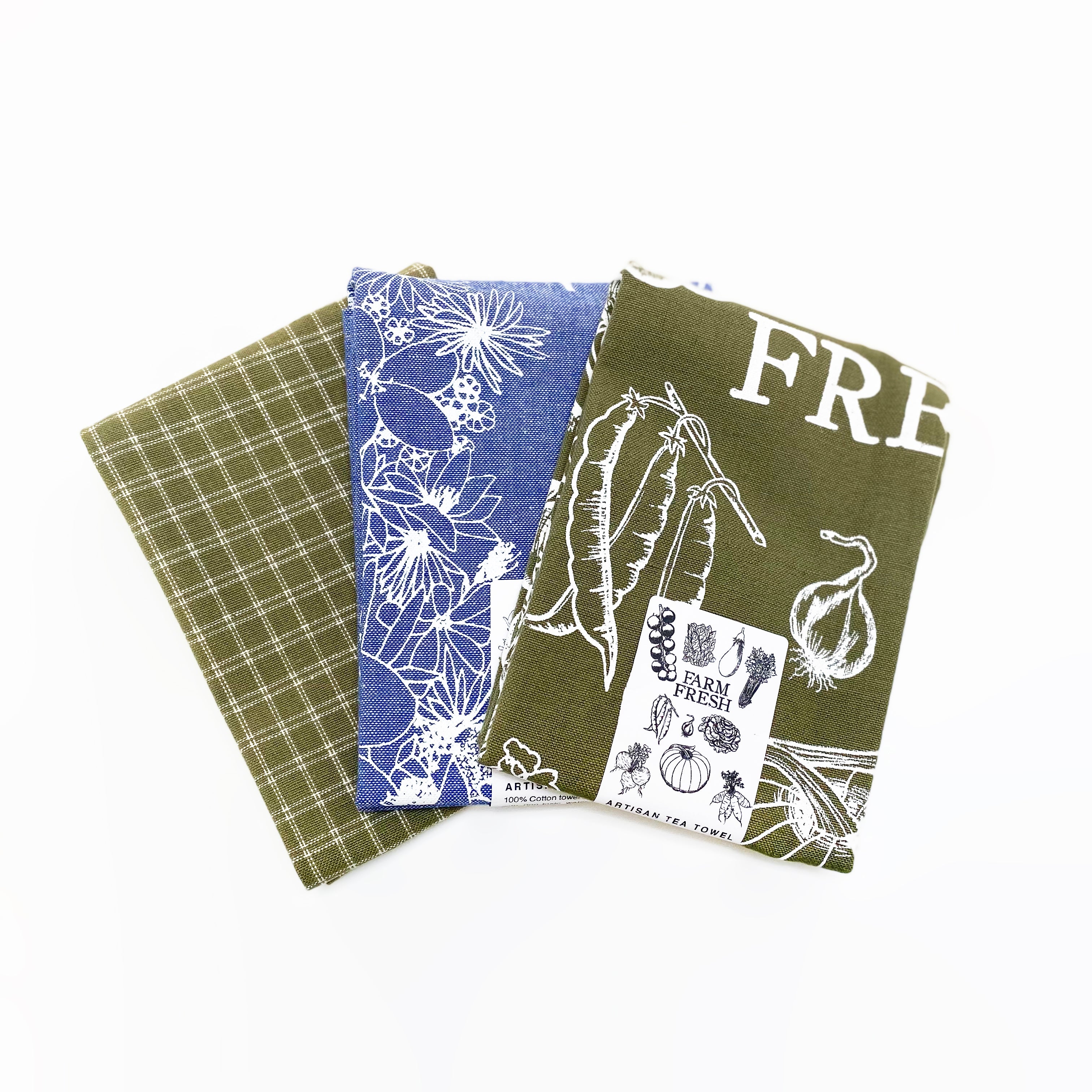 Sage Botanical Handprinted Artisan Tea Towel Set – PLANETARIUM