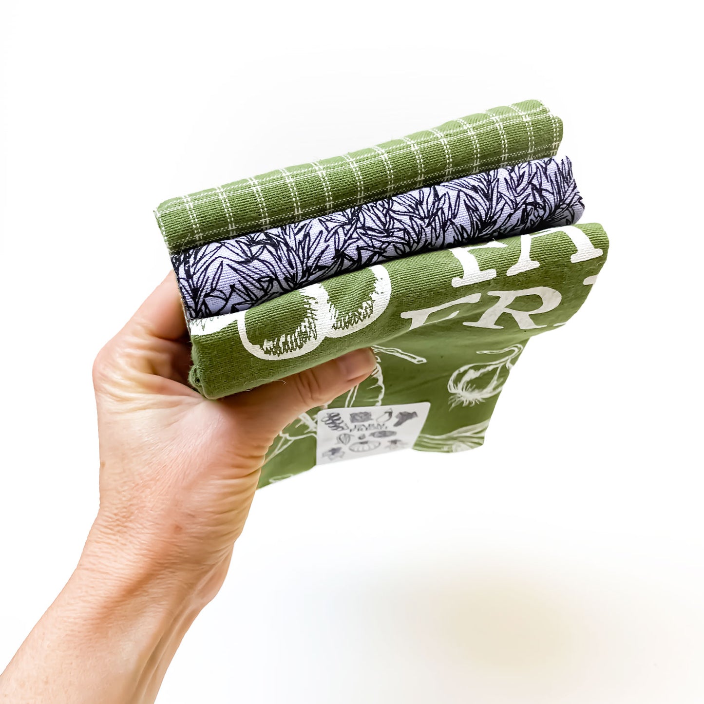 Lavender botanical artisan towels set