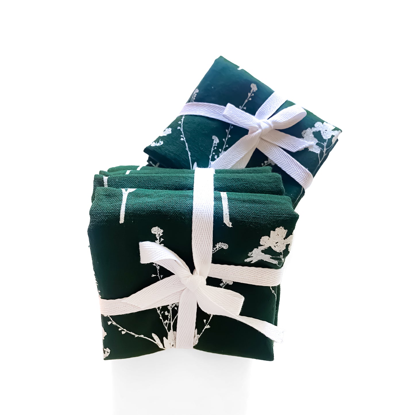 Forget Me Not Napkin Set - Forest Green
