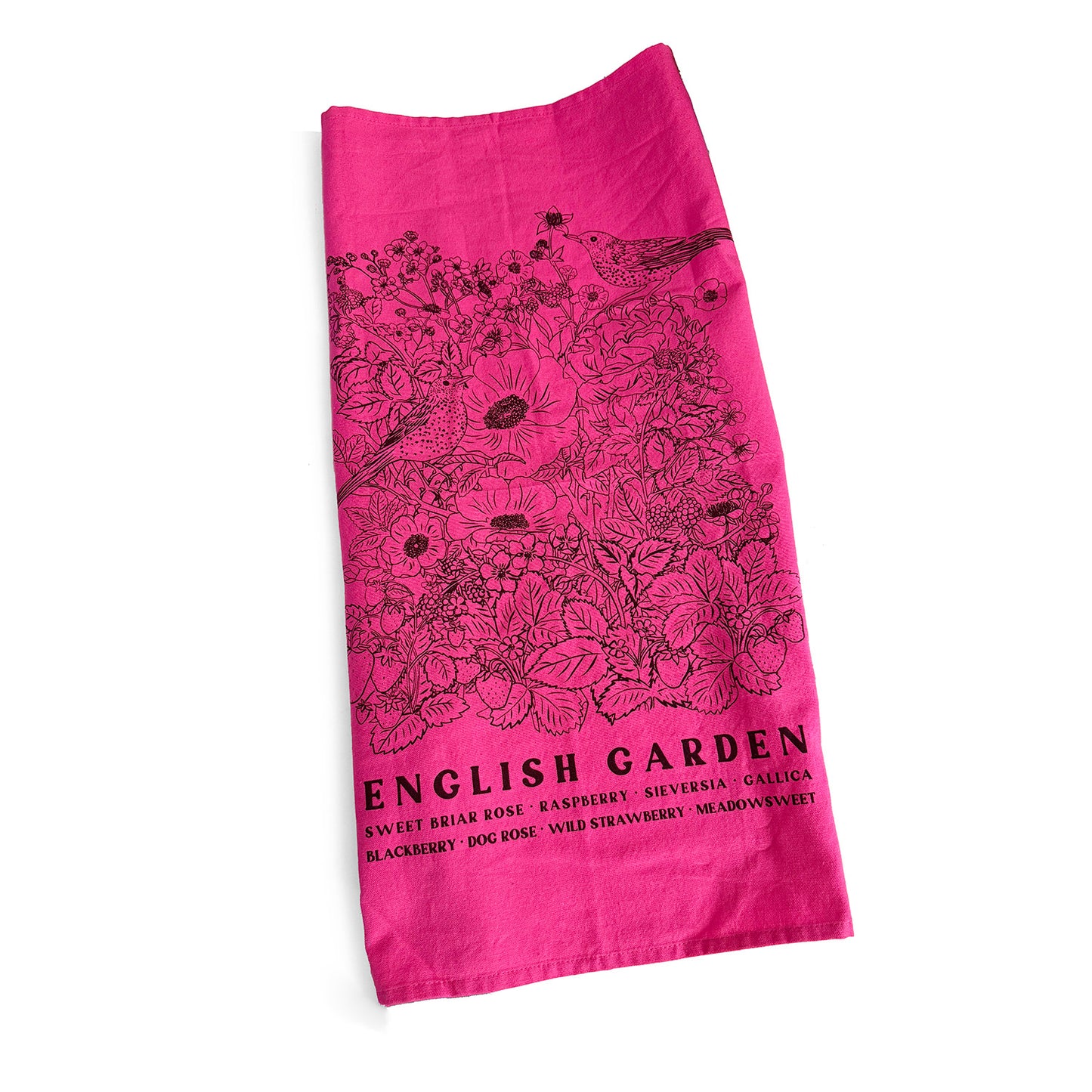 ENGLISH GARDEN Hand Printed Artisan Tea Towel