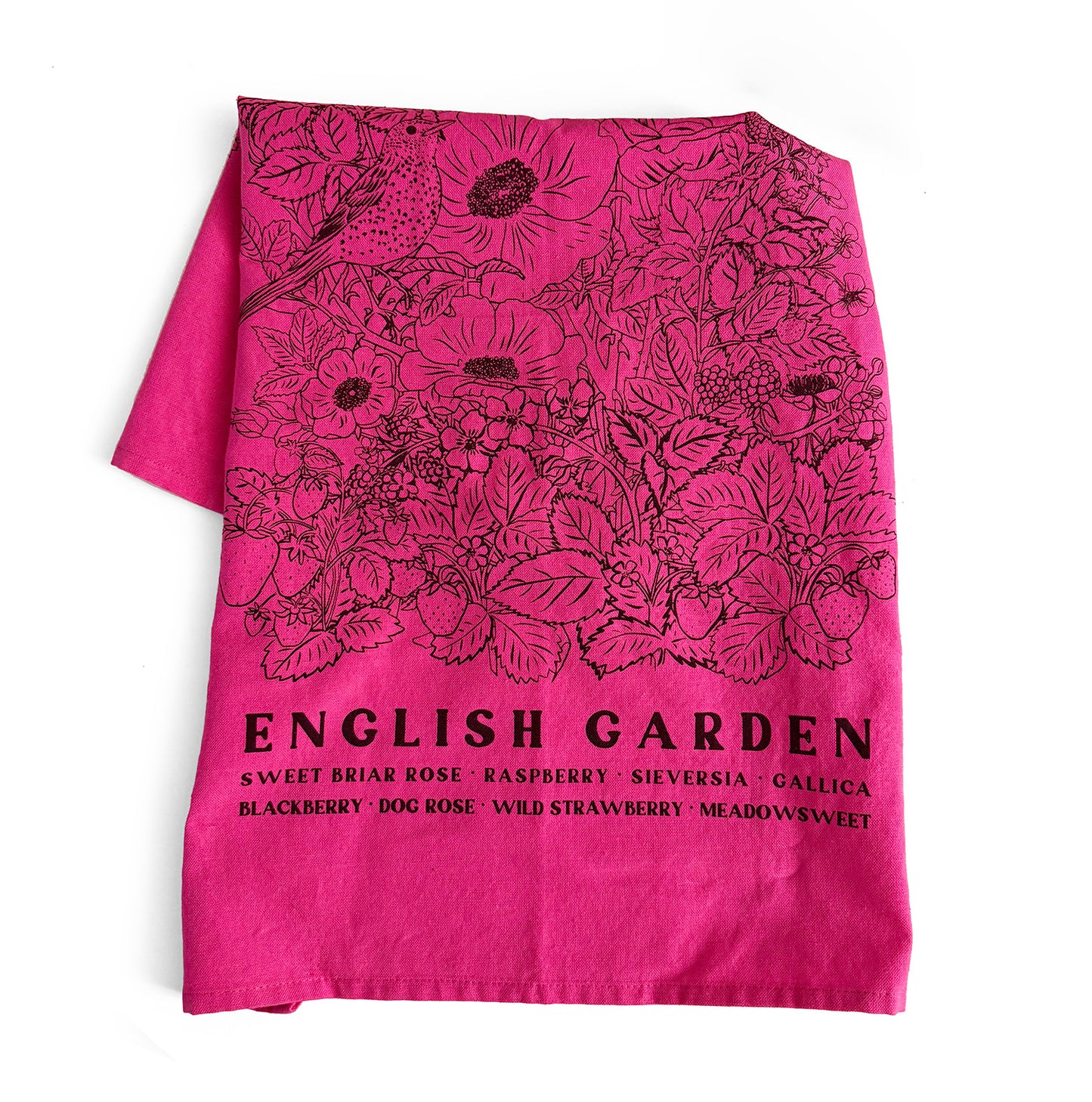 ENGLISH GARDEN Hand Printed Artisan Tea Towel