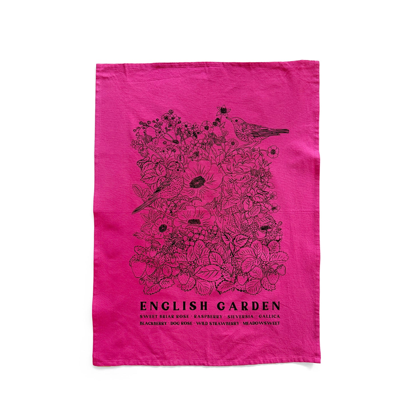 ENGLISH GARDEN Hand Printed Artisan Tea Towel