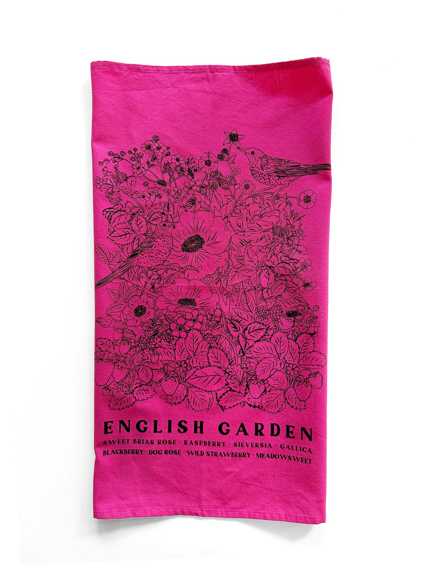 ENGLISH GARDEN Hand Printed Artisan Tea Towel