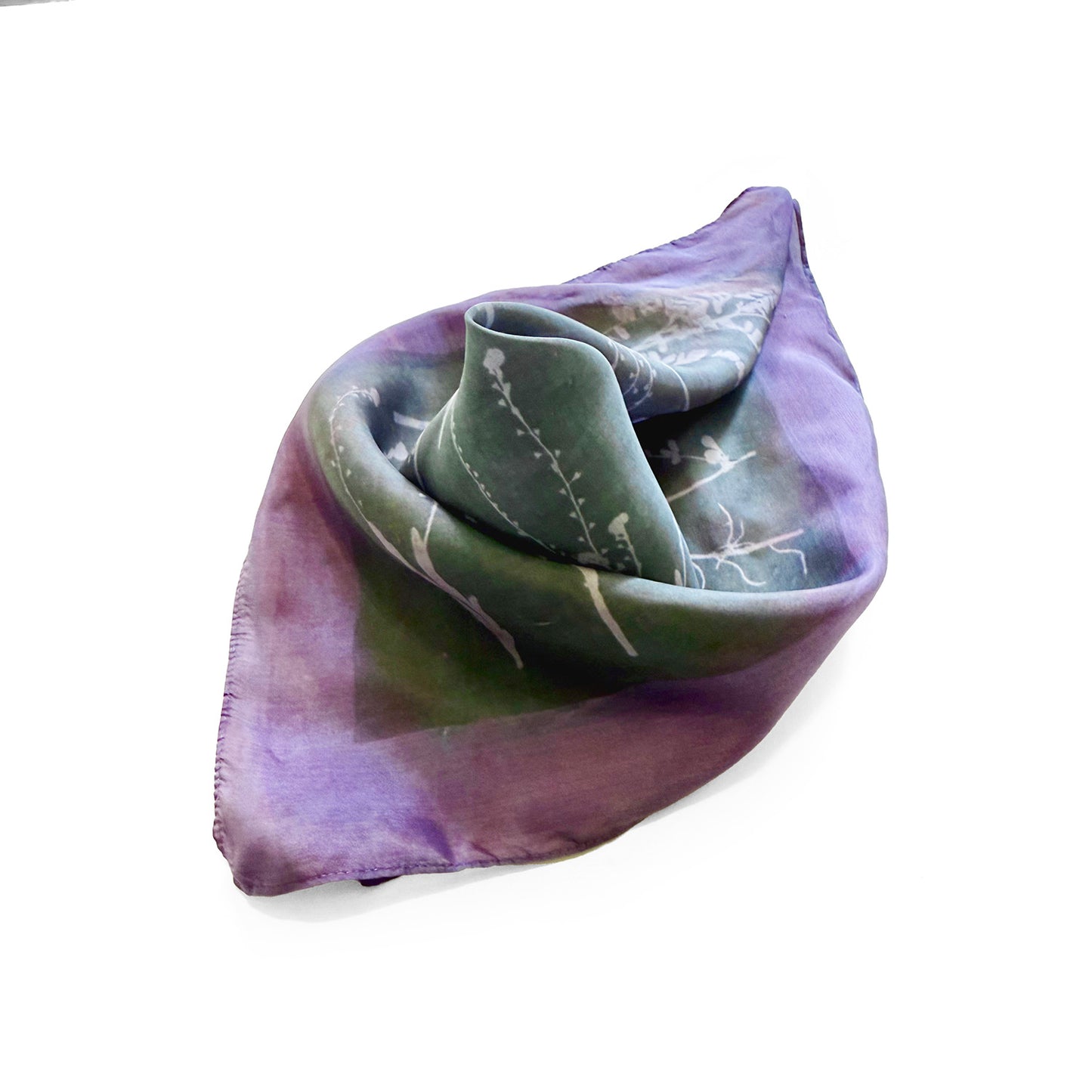 Handprinted Silk Wildflowers Bandanna