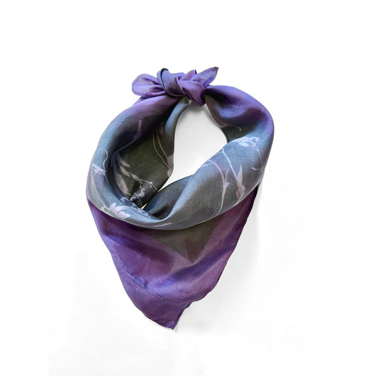 Handprinted Silk Wildflowers Bandanna