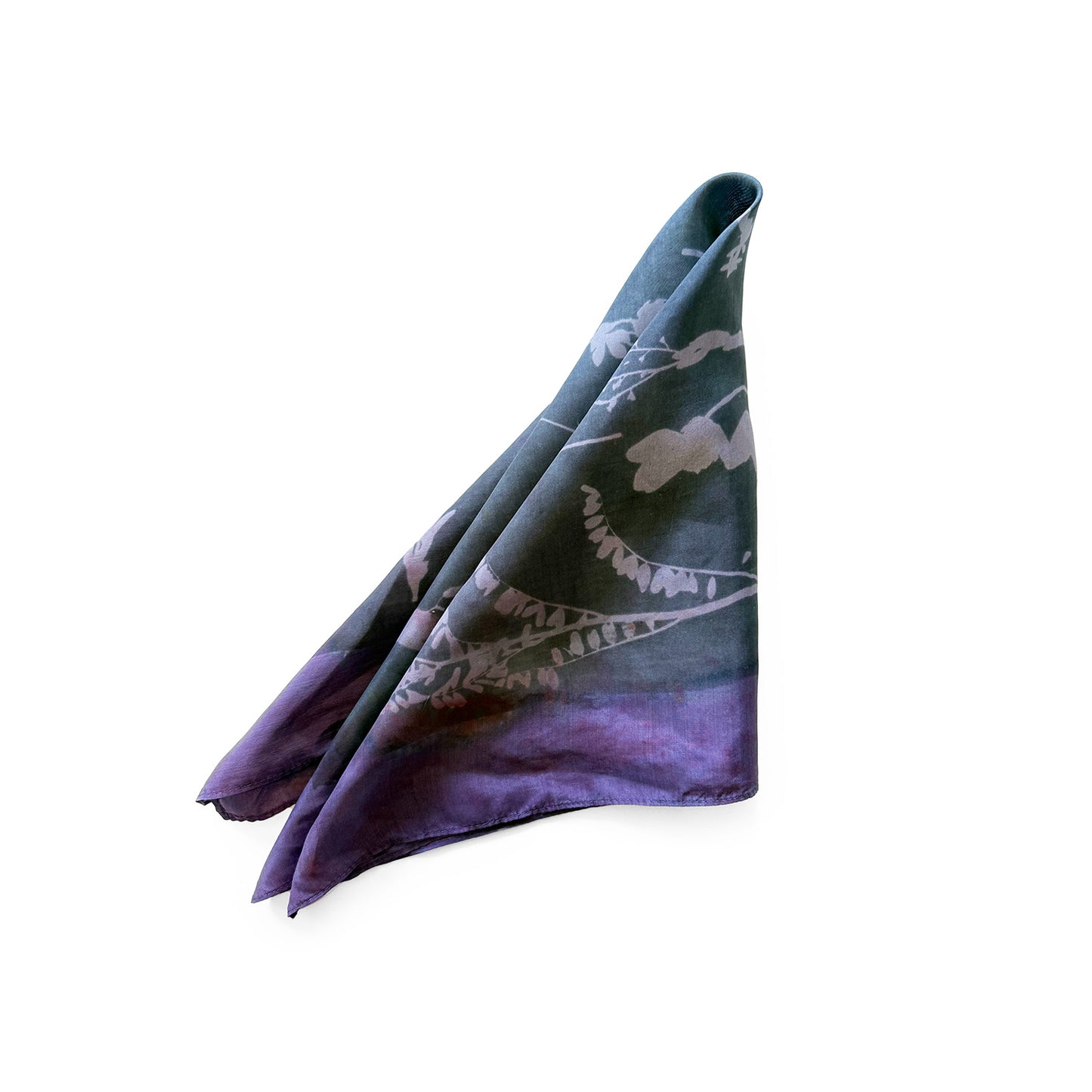 Handprinted Silk Wildflowers Bandanna