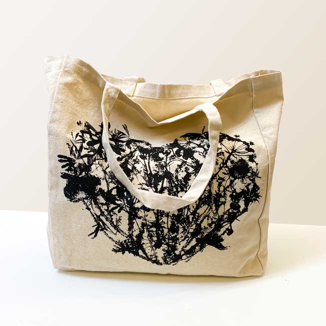 Wildflowers Heart Tote Bag