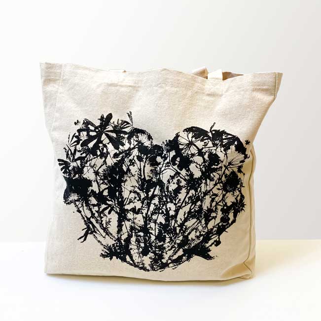 Wildflowers Heart Tote Bag