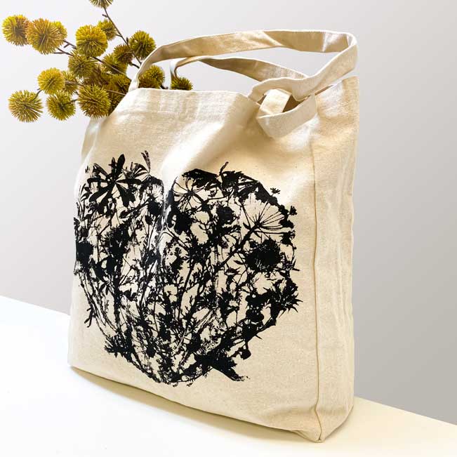 Wildflowers Heart Tote Bag
