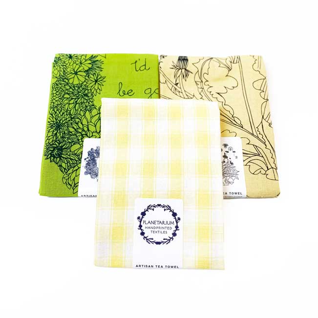 Dreaming Of Spring - Handprinted Artisan Tea Towels