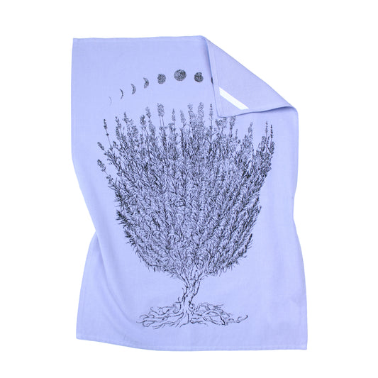 LAVENDER MOON Hand Printed Artisan Tea Towel