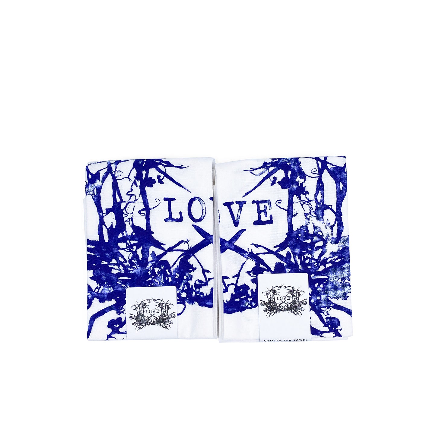 WILDFLOWERS LOVE Hand Printed ARTISAN Tea Towel
