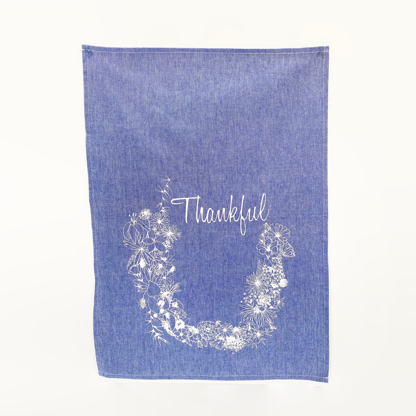 Handprinted ArtisanTea Towels Set  + Thankful +  Farm Fresh + Sage Checked Towel⁠
